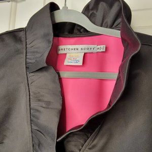 GRETCHEN SCOTT Black Ruffle Neck Dress